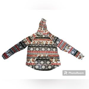 Long sleeve hooded Christmas Sweatshirt with front pocket SZ-XXL